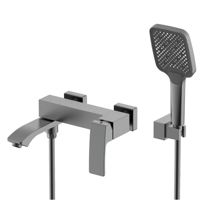 Смеситель Raglo для ванны и душа настенный излив поворотный 15 см, графит (R01.30.09) R01.30.09