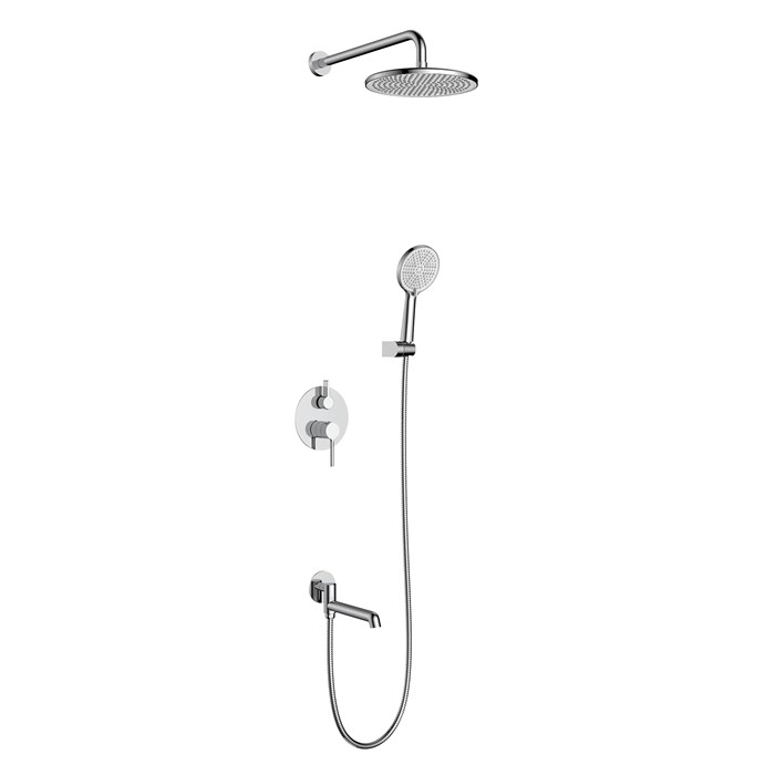 Душевая система Raglo для ванны и душа встраиваемая на 3 режима излив поворотный 20 см, хром (R20.27) R20.27