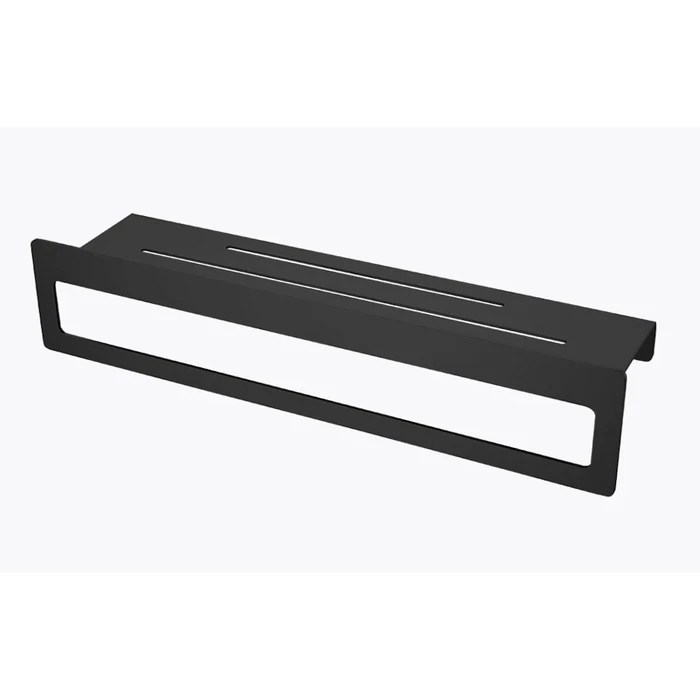 Полка для ванной и душа Raglo R340.04.06 прямая с держателем для полотенца 400 мм,черный R340.04.06