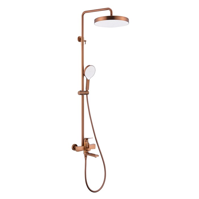 Душевая система Raglo для ванны и душа излив поворотный 20 см, матовая медь (R07.24.33) R07.24.33
