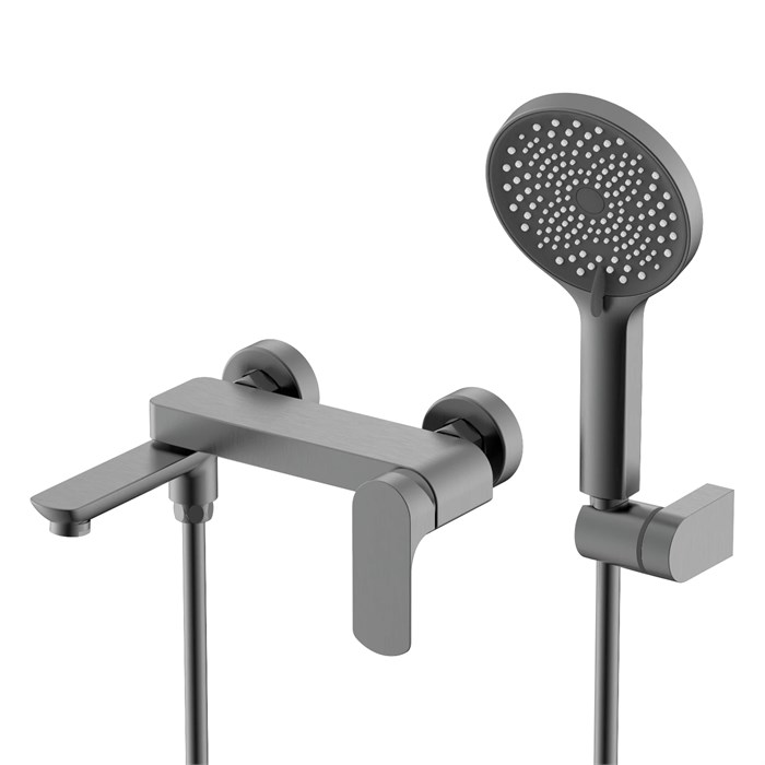 Смеситель Raglo для ванны и душа настенный излив поворотный 15 см, графит (R03.30.09) R03.30.09