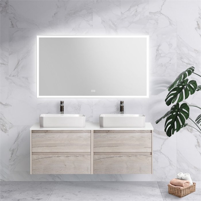 Тумба со столешницей EK-120-2-BL подвесная BelBagno KRAFT 120 Rovere Galifax Bianco 200343
