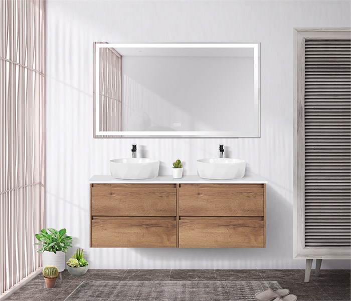 Тумба со столешницей EK-140-2-BL подвесная BelBagno KRAFT 140 Rovere Tabacco 200315