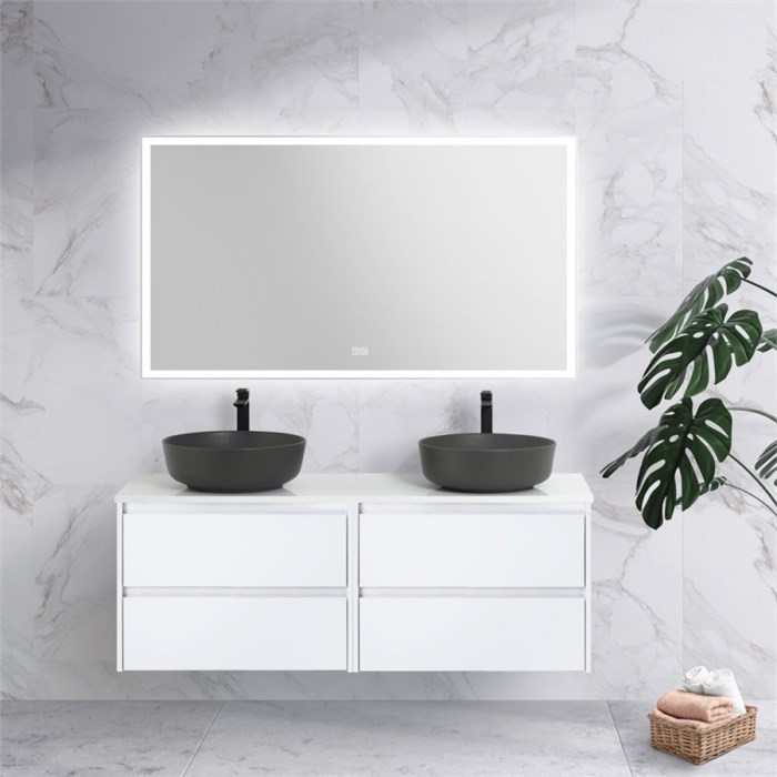 Тумба со столешницей EK-140-2-BL подвесная BelBagno KRAFT 140 Bianco Opaco 200312