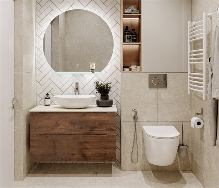 Тумба со столешницей и накладной раковиной подвесная BelBagno ETNA-H60 100 Rovere Moro 200243