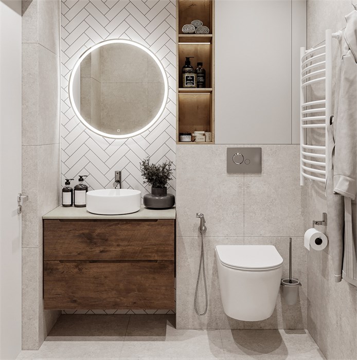 Тумба со столешницей и накладной раковиной подвесная BelBagno ETNA-H60 90 Rovere Moro 200240