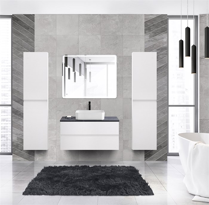 Тумба со столешницей под накладную раковину подвесная CEZARES MOLVENO 46 100 Bianco Ghiaccio 190533