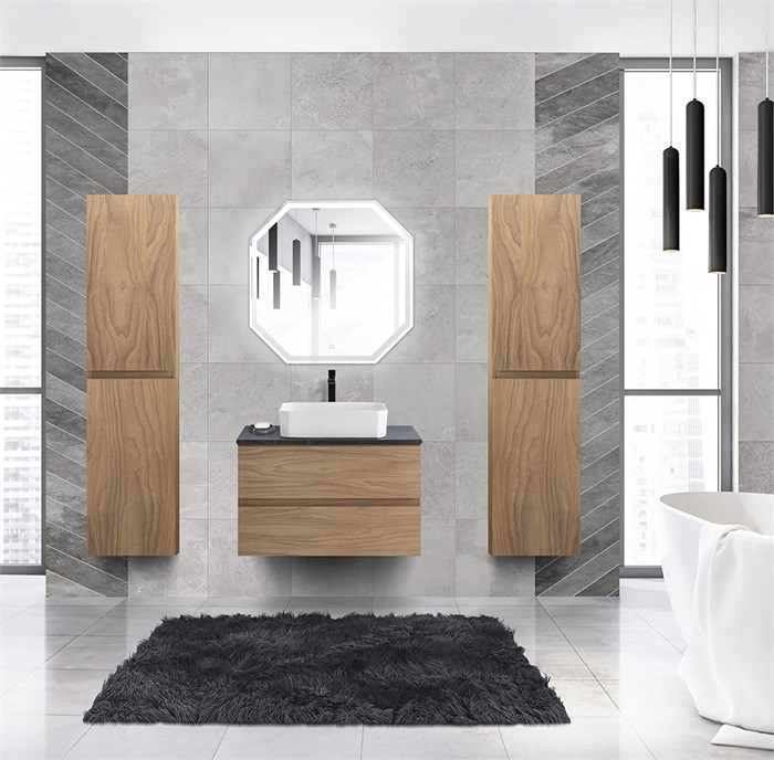 Тумба со столешницей под накладную раковину подвесная CEZARES MOLVENO 46 80 Noce Chiaro 190529