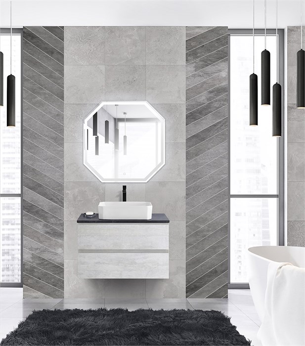 Тумба со столешницей под накладную раковину подвесная CEZARES MOLVENO 46 80 Legno Bianco 190524