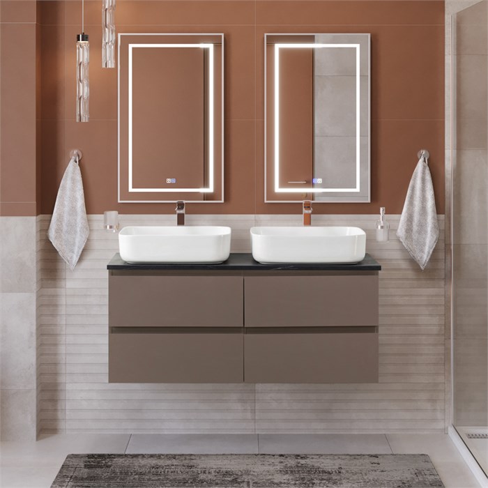 Тумба с четырьмя ящиками и столешницей подвесная BelBagno KRAFT 120 Бежевый матовый, столешница KEP-120-2-MNO 206236