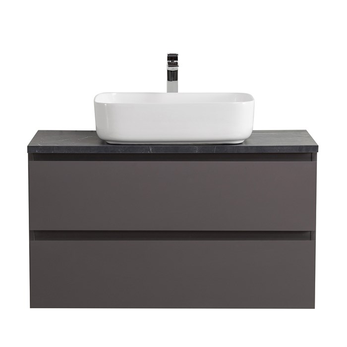 Тумба со столешницей подвесная BelBagno KRAFT 100 Темно-Серый Матовый, столешница KEP-100-MNO 204827