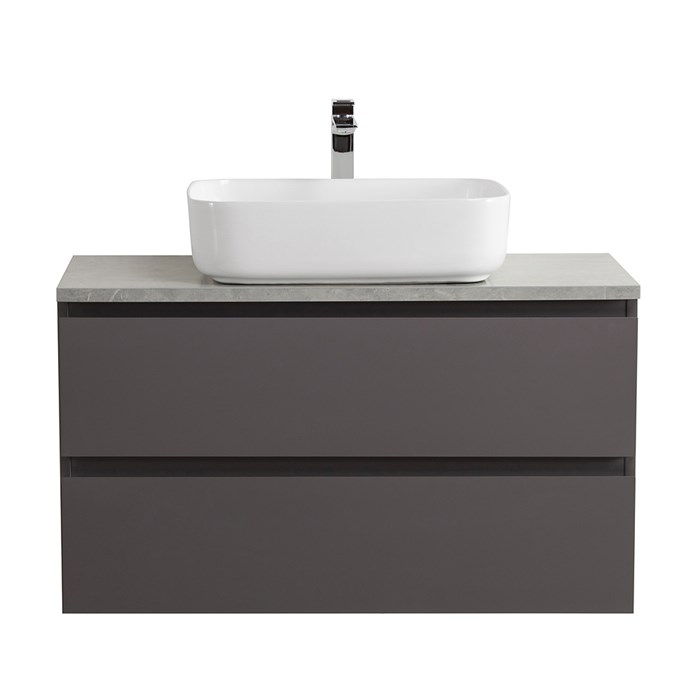 Тумба со столешницей подвесная BelBagno KRAFT 100 Темно-Серый Матовый, столешница KEP-100-MGL 204826