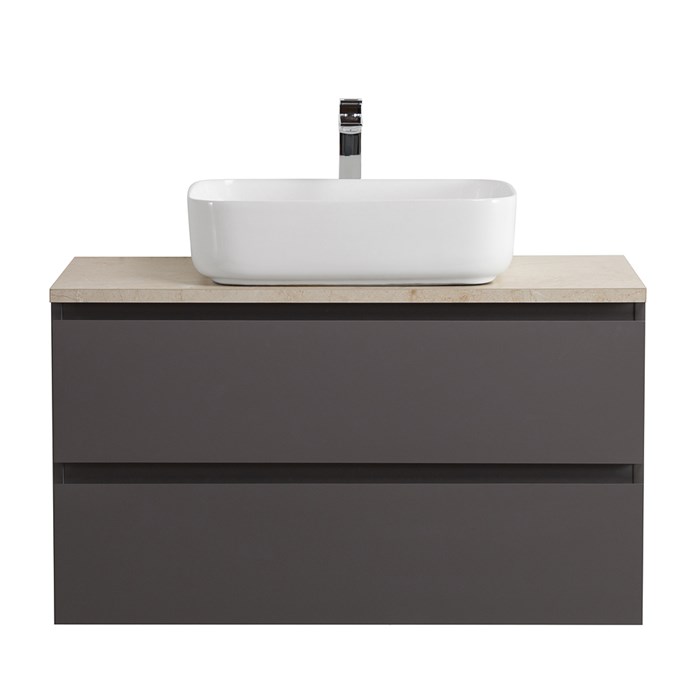 Тумба со столешницей подвесная BelBagno KRAFT 100 Темно-Серый Матовый, столешница KEP-100-MCO 204825