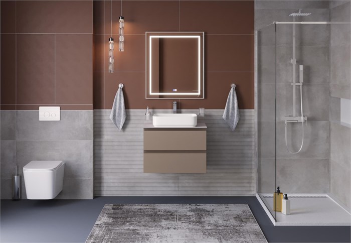 Тумба со столешницей подвесная BelBagno KRAFT 70 Бежевый матовый, столешница KEP-70-BO 204729