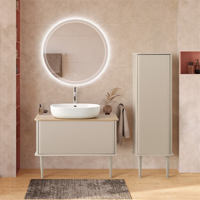 Тумба со столешницей подвесная CEZARES IDRA 98 Cotone, столешница 55836 Rovere Tabacco 203970