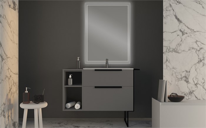 Тумба с раковиной подвесная CEZARES URBAN 74 Grigio Opaco 200941