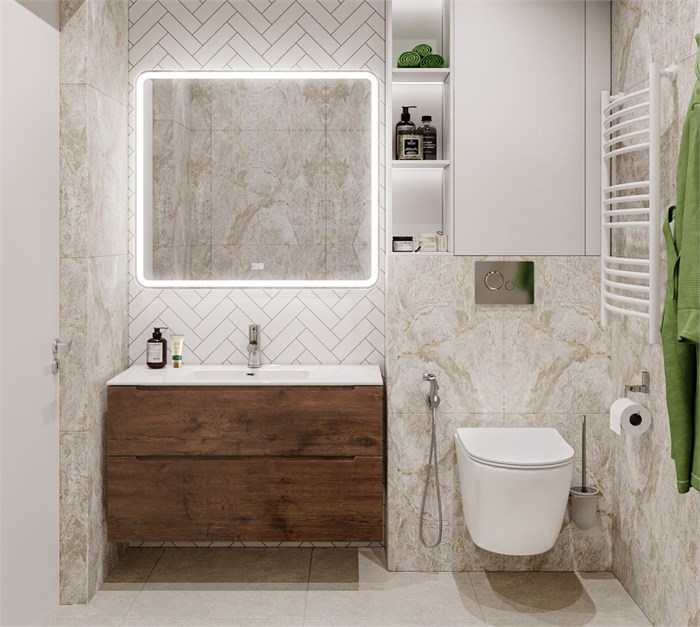 Тумба с раковиной подвесная BelBagno ETNA-H60 100 Rovere Moro, раковина белая 200232