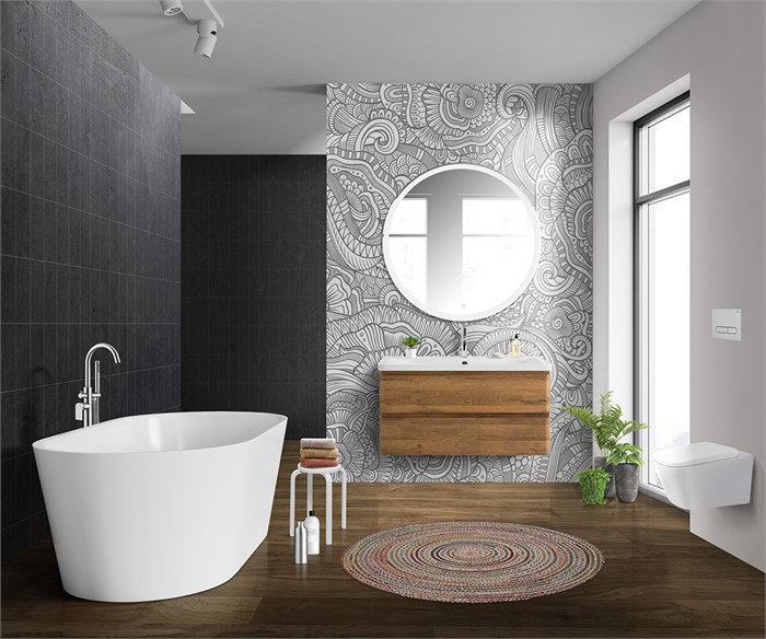 Тумба с раковиной подвесная BelBagno ALBANO 100 Rovere Rustico, раковина белая 193917
