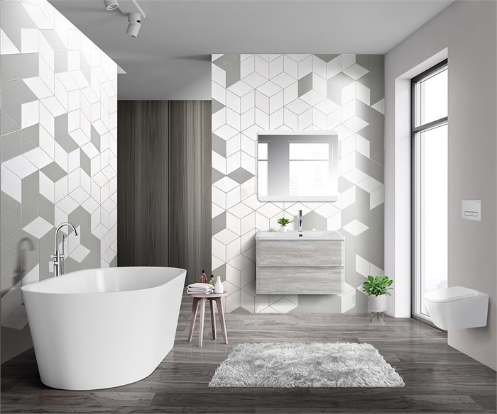 Тумба с раковиной подвесная BelBagno ALBANO 80 Rovere Vintage Bianco, раковина белая 193908