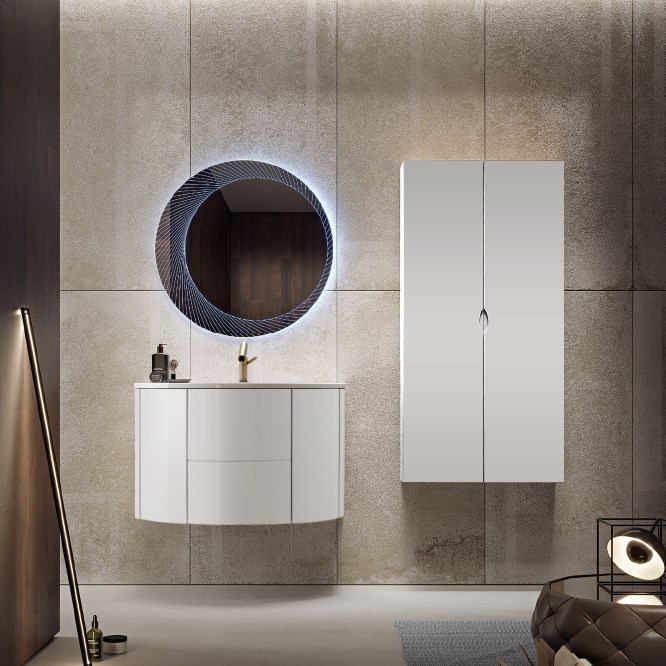 Тумба с раковиной подвесная CEZARES EDEN 91 Bianco lucido, раковина белая 190665