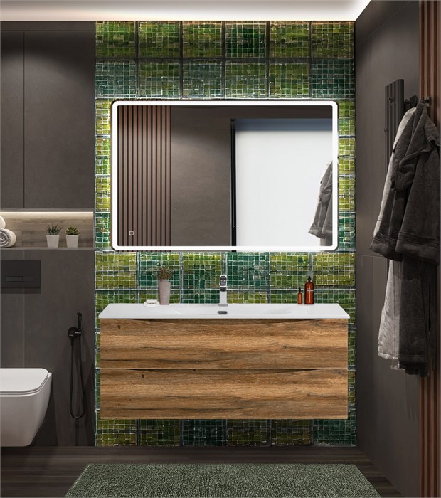 Тумба с раковиной подвесная BelBagno MARINO-CER-N 120 Rovere Rustico, раковина белая 203019