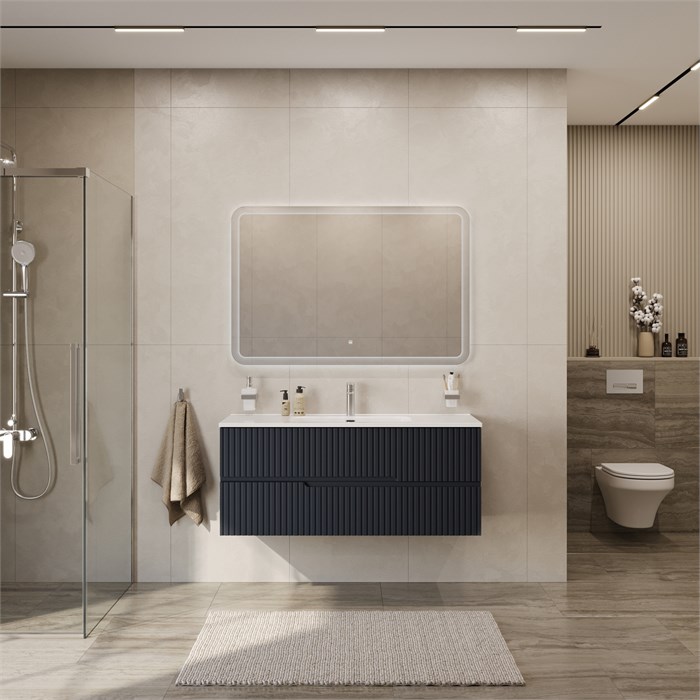 Тумба с раковиной подвесная CEZARES DUET-N 120 Grafito, раковина белая CZR-8095-120 190851