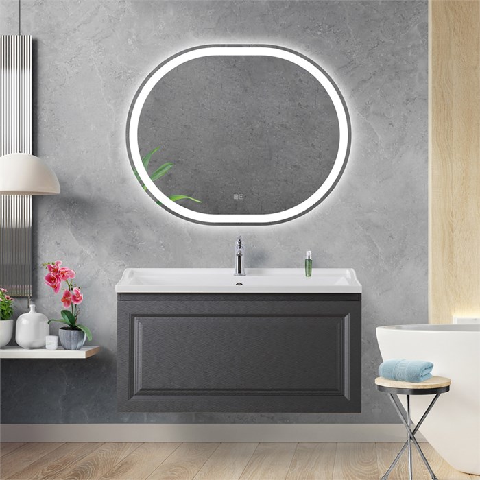 Тумба с раковиной подвесная CEZARES GIUBILEO-N 100 Титан, раковина белая 190730