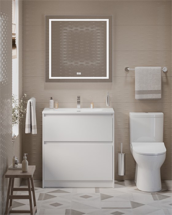 Тумба с раковиной напольная BelBagno KRAFT 39 80 Bianco Opaco, раковина белая BB-8099-3-80 202612