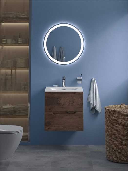 Тумба с раковиной подвесная BelBagno ETNA 39 50 Rovere Moro, раковина белая BB-8099-3-50 202548