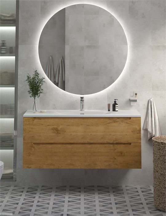 Тумба с раковиной подвесная BelBagno ETNA 120 Rovere Nature, раковина белая BB-8099-120 202538