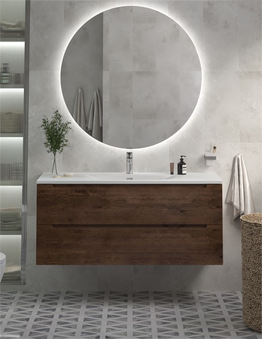 Тумба с раковиной подвесная BelBagno ETNA 120 Rovere Moro, раковина белая BB-8099-120 202537