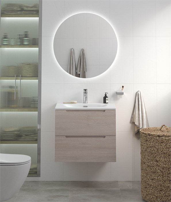 Тумба с раковиной подвесная BelBagno ETNA 70 Rovere Grigio, раковина белая BB-8099-70 202516