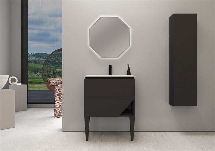 Тумба с раковиной подвесная CEZARES Collection 1973 70 Nero Grafite 200946