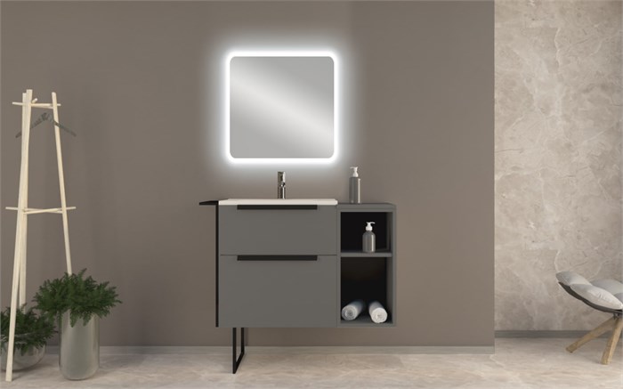 Тумба с раковиной подвесная CEZARES URBAN 60 Grigio Opaco 200938