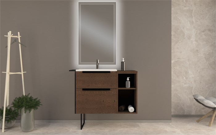 Тумба с раковиной подвесная CEZARES URBAN 60 Frassino Scuro 200936