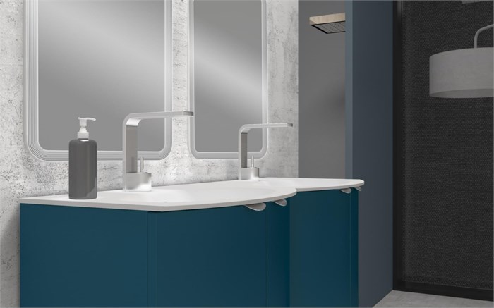 Тумба с раковиной подвесная CEZARES RIALTO 138 Blu Petrolio 200935