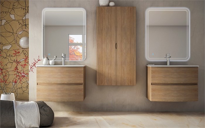 Тумба с раковиной подвесная CEZARES DALILA 75 Rovere Tabacco 200903