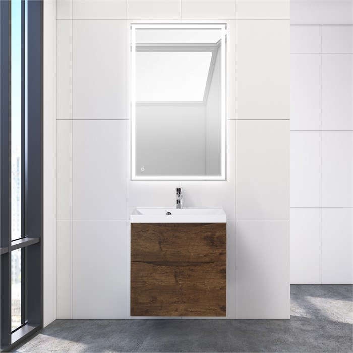 Тумба с раковиной подвесная BelBagno MARINO-H60 60 Rovere Moro, раковина белая 195307