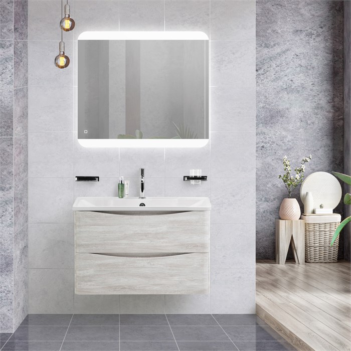 Тумба с раковиной подвесная BelBagno ACQUA 90 Rovere Vintage Bianco, раковина белая 193897