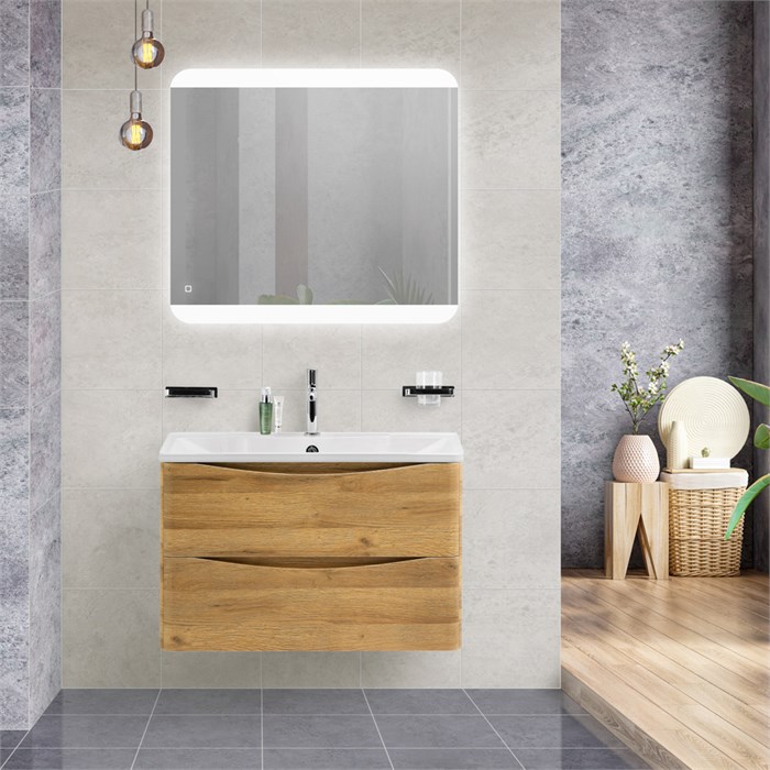 Тумба с раковиной подвесная BelBagno ACQUA 90 Rovere Rustico, раковина белая 193894