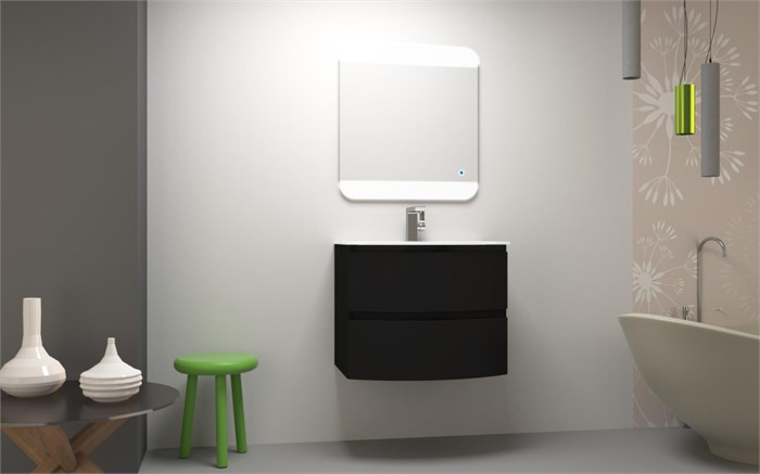 Тумба с раковиной подвесная CEZARES VAGUE 70 Nero Opaco 190563