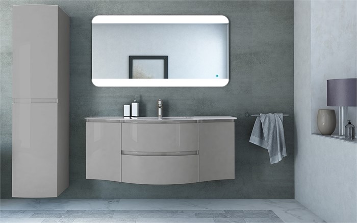 Тумба с раковиной подвесная CEZARES VAGUE 138 Grigio Lucido 190490