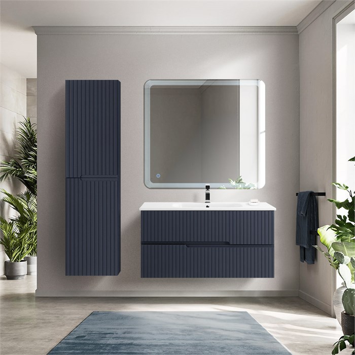 Тумба с раковиной подвесная CEZARES DUET 80 Grafito, раковина белая 190344