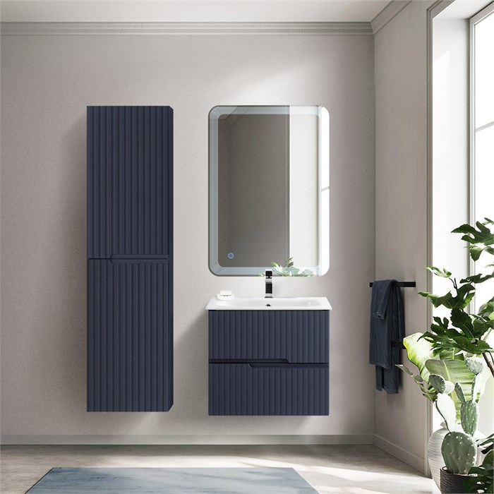 Тумба с раковиной подвесная CEZARES DUET 60 Grafito, раковина белая 190340