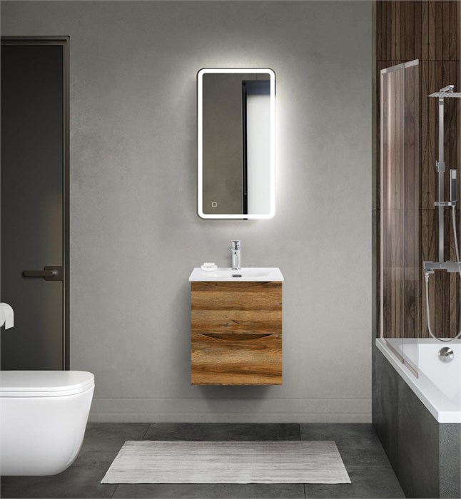 Тумба с раковиной подвесная BelBagno MARINO-CER-MINI 40 Rovere Rustico, раковина белая 206211