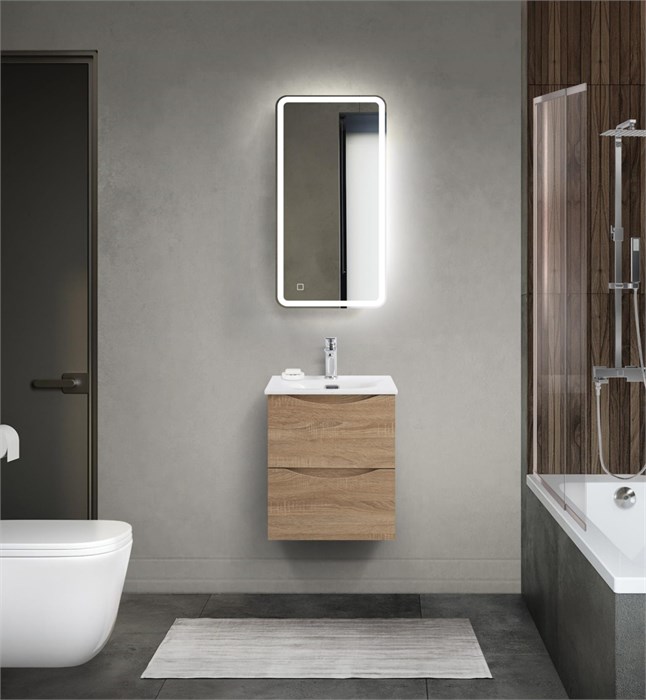 Тумба с раковиной подвесная BelBagno MARINO-CER-MINI 40 Rovere Bianco, раковина белая 206208