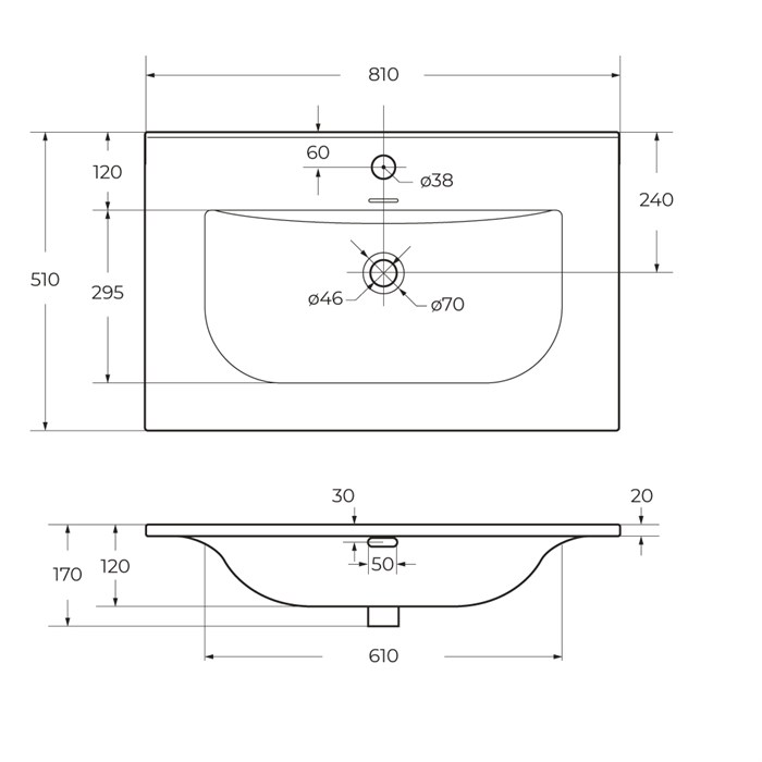 Тумба с раковиной подвесная CEZARES MOLVENO 80 Legno Grigio, раковина белая 205929
