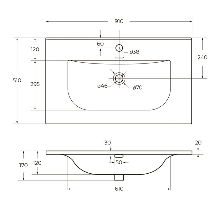 Тумба с раковиной подвесная CEZARES MOLVENO 90 Legno Bianco, раковина белая 205925