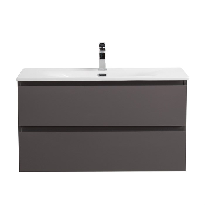 Тумба с раковиной подвесная BelBagno KRAFT 100 Темно-Серый Матовый, раковина BB-8099-100 204824