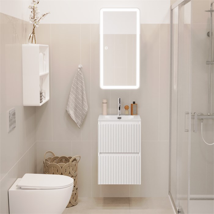Тумба с раковиной подвесная BelBagno UNO-MINI 40 Bianco Opaco, раковина BB-8099-3-40 204159